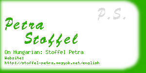 petra stoffel business card